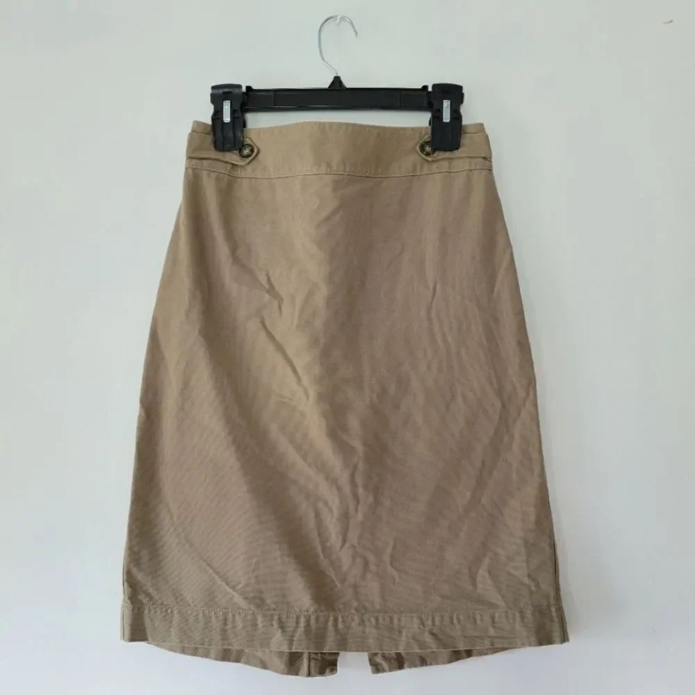 Banana Republic Factory Classic Tan Women's Pencil Skirt 100% Cotton Canvas 6